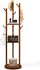 A wooden coat rack with shelves and various items displayed on it. Anteprima dell’immagine prodotto