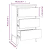 vidaXL Comodino bianco 40x35x70 cm in materiale derivato Anteprima dell’immagine prodotto 8