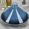 Tajine Steingut blau schwarz Schale mit Deckel Ofenform Produktbild-Vorschau 5