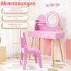 Coiffeuse pour enfants COSTWAY avec éclairage, coiffeuse 2 Voir les images du produit 3