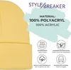styleBREAKER Kinder Beanie Strickmütze mit breiter Krempe, Produktbild-Vorschau 2