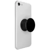 A black PopSockets PopGrip is attached to the back of a white smartphone. Produktbild-Vorschau