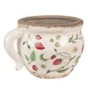 A ceramic pot with a strawberry pattern. Podgląd zdjęcia produktu