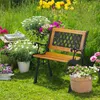 Relaxdays Gartenstuhl mit Armlehne, belastbar, niedrig, Produktbild-Vorschau 2