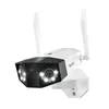 A white and black Reolink Duo 3 WiFi security camera with two antennas is shown against a white background. Produktbild-Vorschau