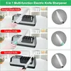 5 in 1 Electric Knife Sharpener - 3 Rotation Speeds, Grey Produktbild-Vorschau 3