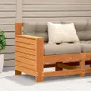 vidaXL Gartensofa mit Armlehne und Kissen Wachsbraun Produktbild-Vorschau 2
