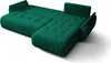 A green sectional sofa with a chaise lounge extension, shown from a diagonal angle against a white background. Voir les images du produit