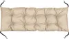 A beige tufted bench cushion on a white background. Anteprima dell’immagine prodotto