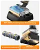 A collage of images demonstrating the features of a cleaning device, including high-temperature self-cleaning, bidirectional self-cleaning, and hot air drying. Produktbild-Vorschau