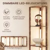 HOMCOM Rohová stojací lampa s LED osvětlením a policí, Náhled obrázku produktu 5