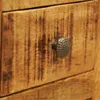 A close-up view of a wooden drawer with a metal knob. Produktbild-Vorschau