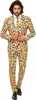 A man wearing a colorful confetti-patterned suit. Anteprima dell’immagine prodotto