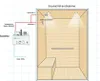 Diagram showing the installation of a SalzMax salt nebulizer in a sauna or infrared cabin. Produktbild-Vorschau