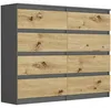 Komoda 120 cm 8 zásuvek skříňka FRAMIRE R-120-S8 antracit Náhled obrázku produktu 1