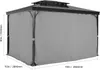 A grey gazebo with curtains is shown from a side angle, with dimensions indicated. Produktbild-Vorschau