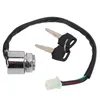 A motorcycle ignition switch with two keys and a wiring harness with a connector, isolated on a white background. Produktbild-Vorschau