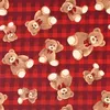 Geschenkpapier Teddybären kariert 70cm x 2m Rolle Rot Produktbild-Vorschau 1