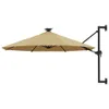 vidaXL Parasol mural avec LEDs 300 cm Taupe Voir les images du produit 8