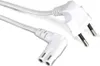 A white power cord with two angled connectors on a white background. Podgląd zdjęcia produktu