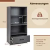 Libreria COSTWAY 120 cm con cassetti, scaffale in legno a 4 Anteprima dell’immagine prodotto 6