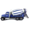 A blue and white cement mixer truck is shown from the side against a white background. Podgląd zdjęcia produktu