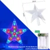 A Christmas tree topper star with colorful LED lights and a separate battery pack with a switch. Produktbild-Vorschau