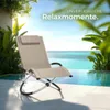 A lounge chair is placed by a swimming pool with a tropical ocean view. Náhled obrázku produktu