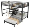 Hochbett 90 x 200 cm , Schwarz , MDF und Metall , Produktbild-Vorschau 12