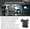 Close-up of car radio connectors and an adapter, with instructional text. Produktbild-Vorschau