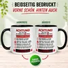Tasse 33. Geburtstag Mann Frau – „Achtung – Diese Tasse Produktbild-Vorschau 4