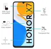 A marketing image for a screen protector for the Honor X7 phone, highlighting its features. Produktbild-Vorschau