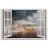 Leinwandbild Fenster Herbstnebel in den Bergen 90x60 Feeby Produktbild-Vorschau 3