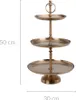 Home & Styling Etagere 3-lagig - gold - Edelstahl - H50 cm Produktbild-Vorschau 2