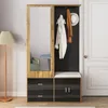 Sweiko Ensemble d'armoires élégant en noir et couleur bois Voir les images du produit 2