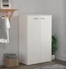 A white wardrobe stands in a room with a shelf and clothes hanging on the left, and a plant on the right. Anteprima dell’immagine prodotto