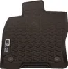 A black car floor mat with a textured pattern and a logo on the left side. Produktbild-Vorschau
