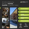 Collage of images showing the production and delivery of wicker products, with marketing text and icons. Produktbild-Vorschau