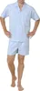 Edler Herren Pyjama Shorty kurzarm kariert -  gewebt – Produktbild-Vorschau 1