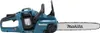 A teal and black Makita cordless chainsaw is shown against a white background. Produktbild-Vorschau