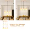 ZMH lampa wisząca drewniana biała lampa stołowa 3 płomienna Podgląd zdjęcia produktu 2