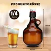 4er Set Bier-Glasflaschen Growler (1 L) – bernsteinfarbene Produktbild-Vorschau 7