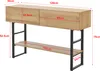 A dimensional drawing of a console table with measurements shown. Voir les images du produit