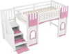 Letto a castello Sweiko 90 x 200 cm con scala con Anteprima dell’immagine prodotto 9