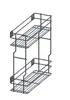 A wireframe 3D rendering of a two-tier pull-out kitchen cabinet organizer, shown from a diagonal angle. Voir les images du produit