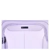 A close-up view of the top front of a light purple suitcase, showing a zipper and a brand logo. Produktbild-Vorschau