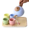 Set da tè in legno per bambini con vassoio e tazze, set da Anteprima dell’immagine prodotto 2