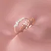 925 Sterling Silber Schmetterling Ring Zirkonia Rose Produktbild-Vorschau 2