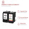 Two ink cartridges are shown with marketing text highlighting their features. Produktbild-Vorschau