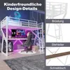 Lit mezzanine 90x200 cm avec éclairage LED, bureau, Voir les images du produit 3